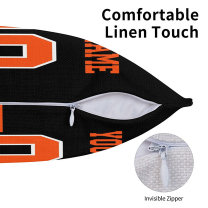 Customized Cincinnati Bengals Letters Decorative Pillows Case Custom Game Pillowcase Name Number Block Print Square Art Deco Throw Pillow