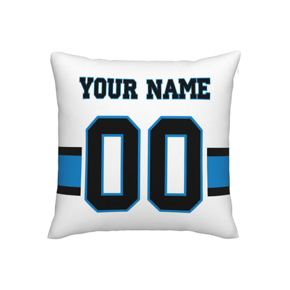 Customized Carolina Panthers Letters Decorative Pillows Case Custom Game Pillowcase Name Number Block Print Square Art Deco White Throw Pillow