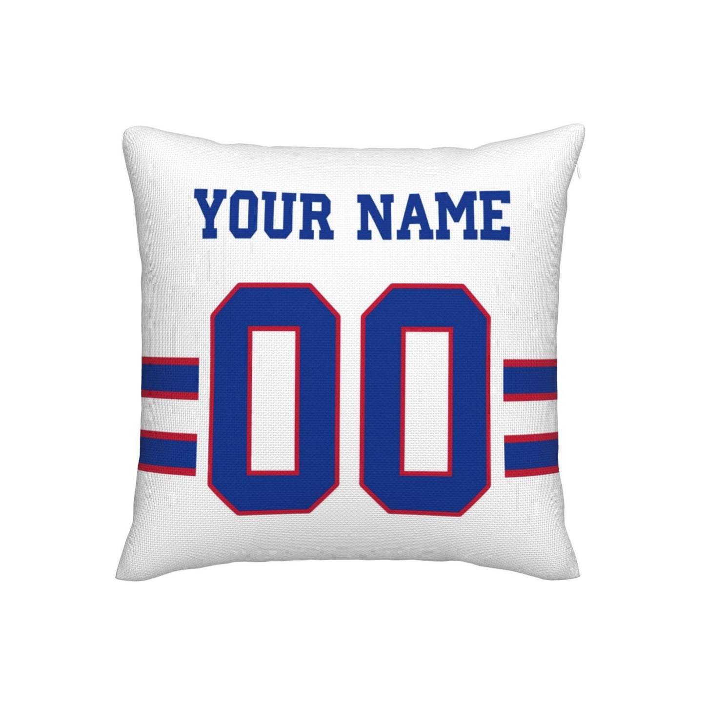 Customized White Buffalo Bills Letters Decorative Pillows Case Custom Game Pillowcase Name Number Block Print Square Art Deco Throw Pillow