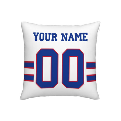 Customized White Buffalo Bills Letters Decorative Pillows Case Custom Game Pillowcase Name Number Block Print Square Art Deco Throw Pillow