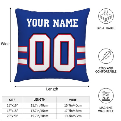 Custom Buffalo Bills Football Team Decorative Throw Pillow Case Print Personalized Football Style Fans Letters & Number Birthday Gift