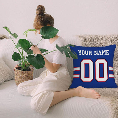 Custom Buffalo Bills Football Team Decorative Throw Pillow Case Print Personalized Football Style Fans Letters & Number Birthday Gift