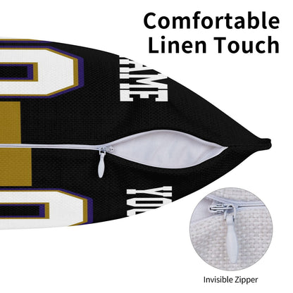 Baltimore Ravens Letters Decorative Pillows Case Custom Game Pillowcase Name Number Block Print Square Art Deco Throw Pillow