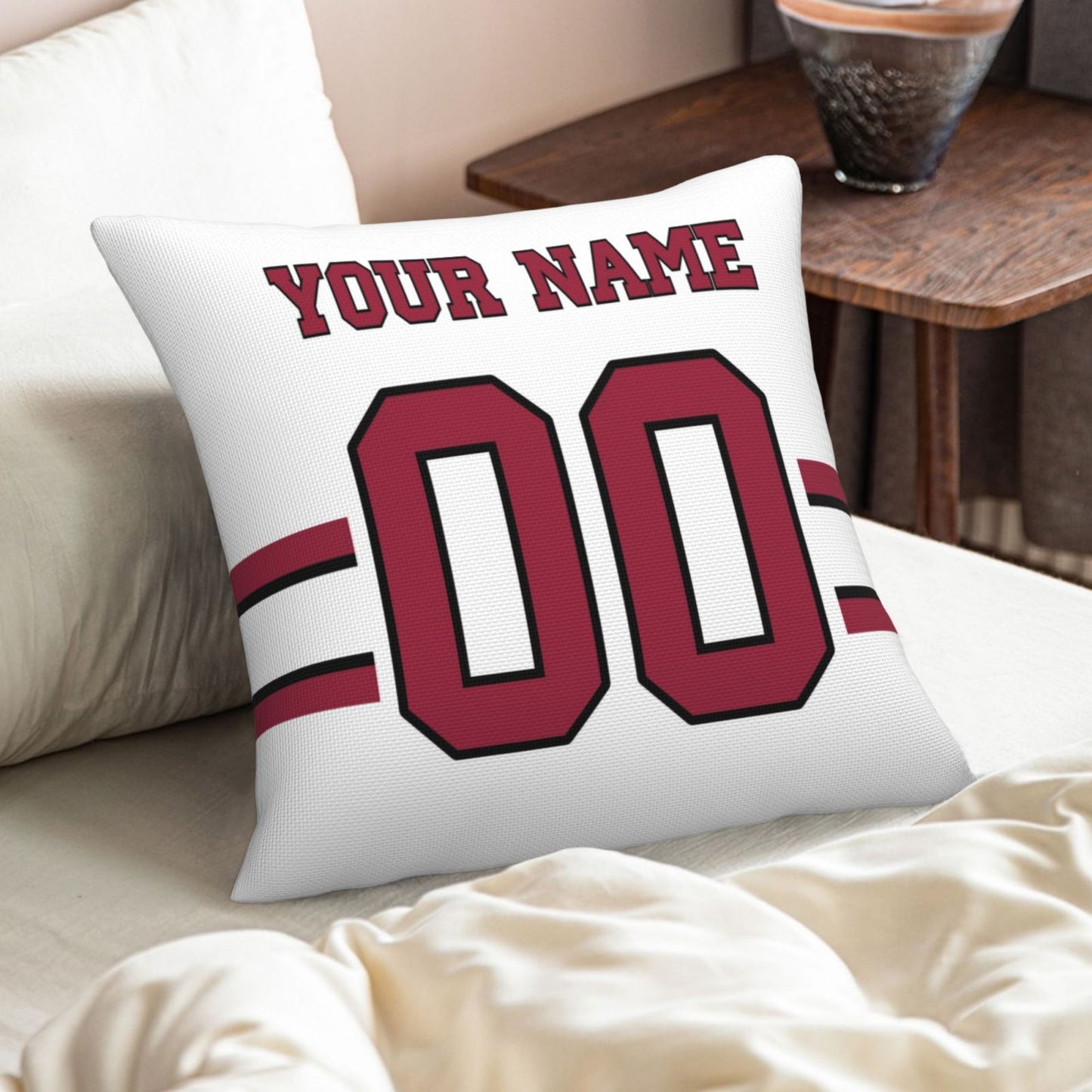 Arizona Cardinals Football Team Decorative Throw Pillow Case Print Personalized Football Style Fans Letters & Number Pillowcase Birthday Gift