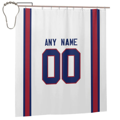 Custom Football New York Giants style personalized shower curtain custom design name and number set of 12 shower curtain hooks Rings