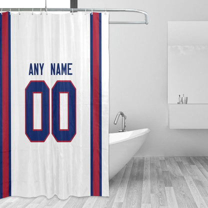 Custom Football New York Giants style personalized shower curtain custom design name and number set of 12 shower curtain hooks Rings