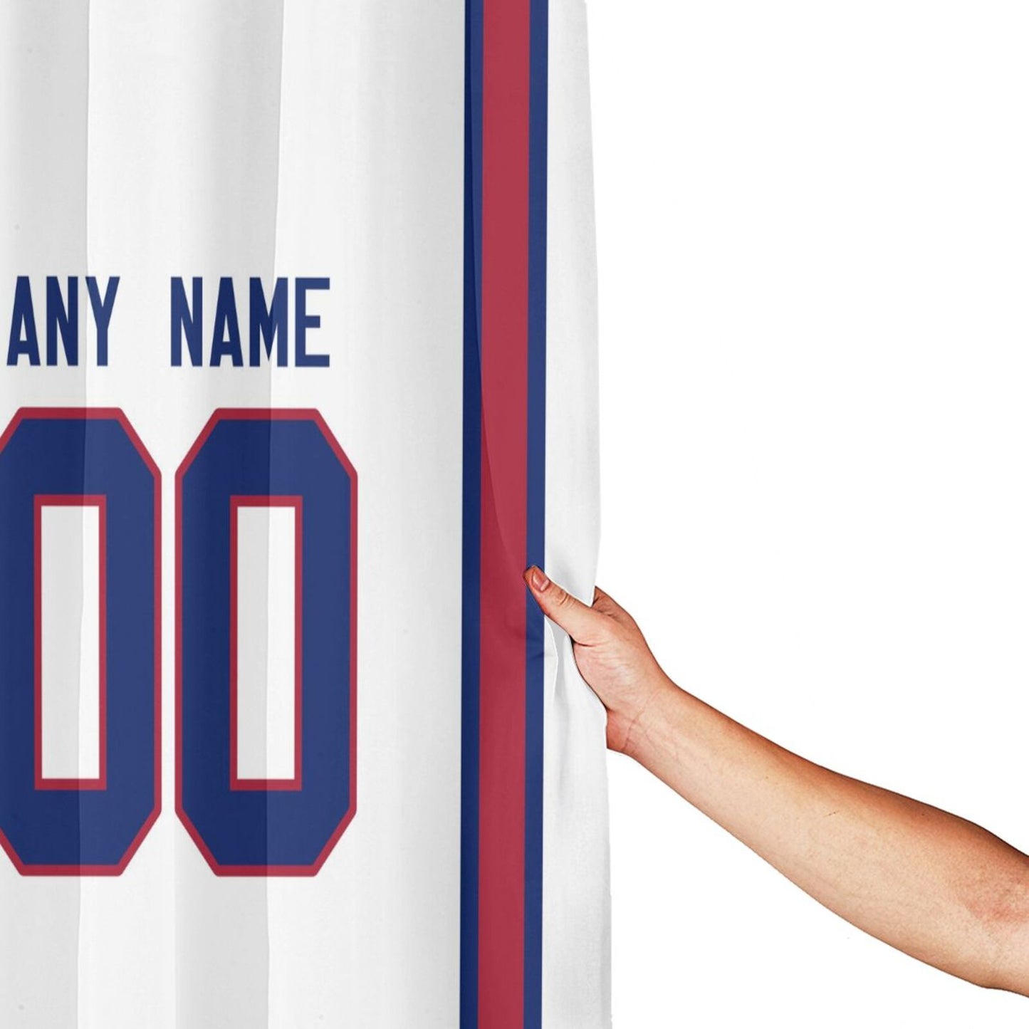 Custom Football New York Giants style personalized shower curtain custom design name and number set of 12 shower curtain hooks Rings