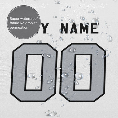 Custom Football Las Vegas Raiders style personalized shower curtain custom design name and number set of 12 shower curtain hooks Rings