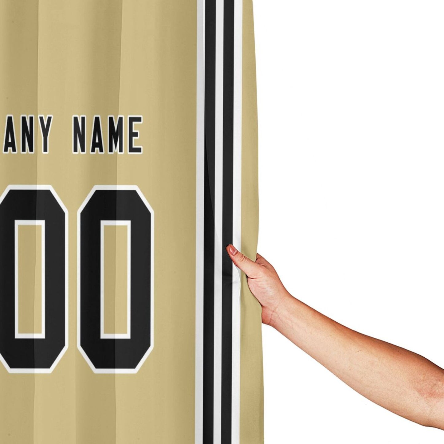 Custom Football New Orleans Saints style personalized shower curtain custom design name and number set of 12 shower curtain hooks Rings