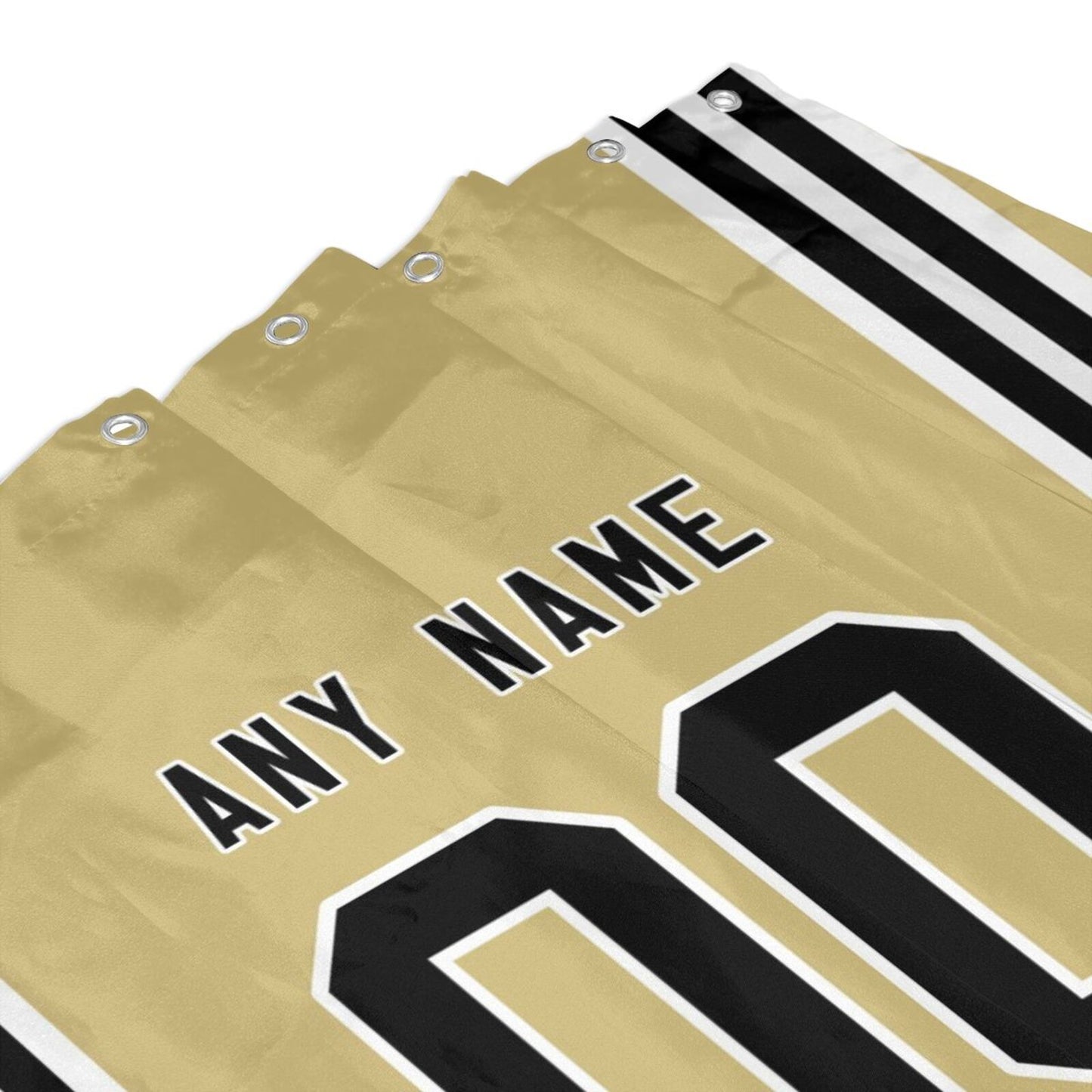 Custom Football New Orleans Saints style personalized shower curtain custom design name and number set of 12 shower curtain hooks Rings