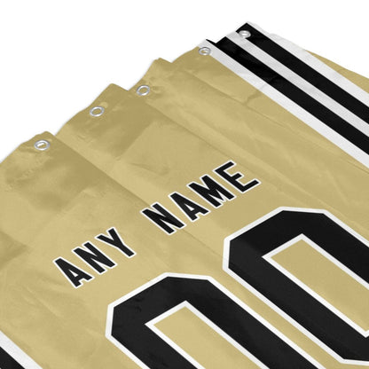 Custom Football New Orleans Saints style personalized shower curtain custom design name and number set of 12 shower curtain hooks Rings