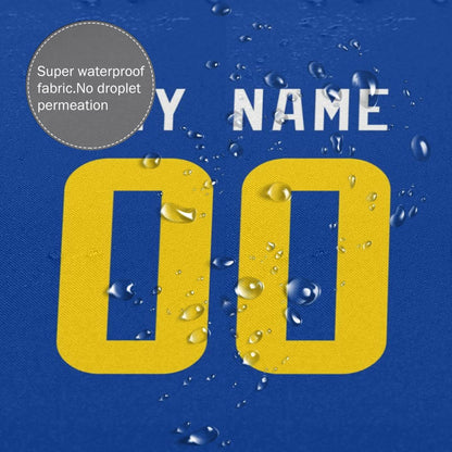 Custom Football Los Angeles Rams style personalized shower curtain custom design name and number set of 12 shower curtain hooks Rings