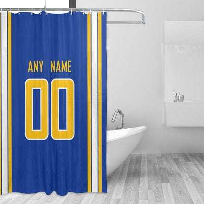 Custom Football Los Angeles Chargers style personalized shower curtain custom design name and number set of 12 shower curtain hooks Rings