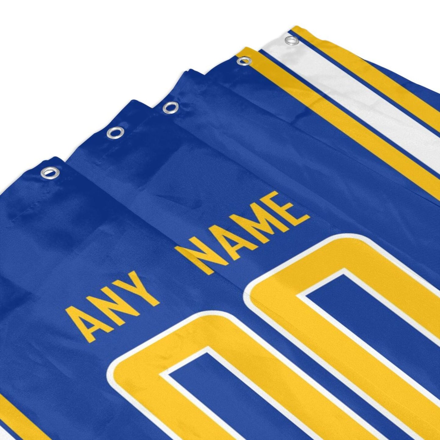 Custom Football Los Angeles Chargers style personalized shower curtain custom design name and number set of 12 shower curtain hooks Rings