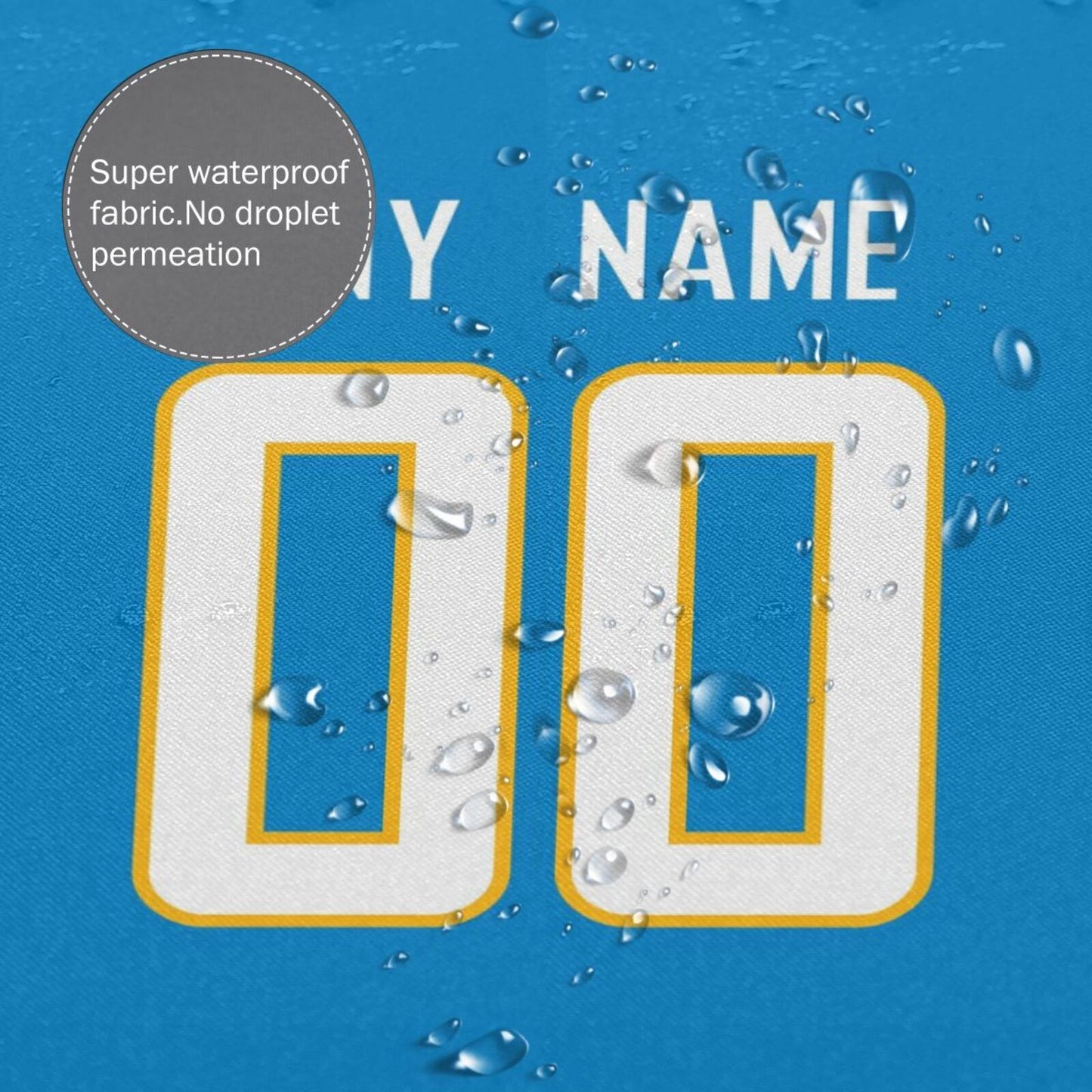 Custom Football Los Angeles Chargers style personalized shower curtain custom design name and number set of 12 shower curtain hooks Rings