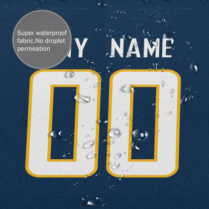 Custom Football Los Angeles Chargers style personalized shower curtain custom design name and number set of 12 shower curtain hooks Rings