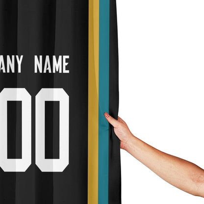 Custom Football Jacksonville Jaguars style personalized shower curtain custom design name and number set of 12 shower curtain hooks Rings