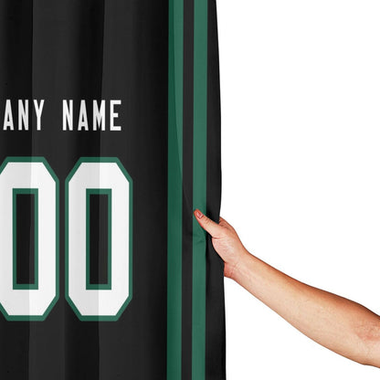 Custom Football New York Jets style personalized shower curtain custom design name and number set of 12 shower curtain hooks Rings