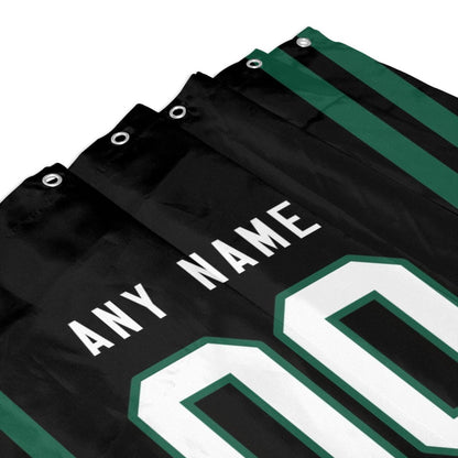Custom Football New York Jets style personalized shower curtain custom design name and number set of 12 shower curtain hooks Rings