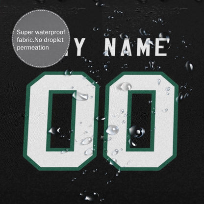 Custom Football New York Jets style personalized shower curtain custom design name and number set of 12 shower curtain hooks Rings