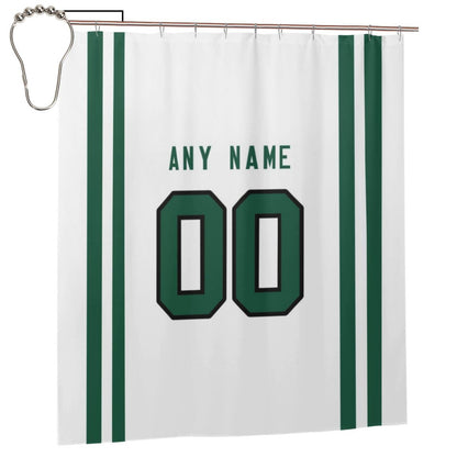 Custom Football New York Jets style personalized shower curtain custom design name and number set of 12 shower curtain hooks Rings