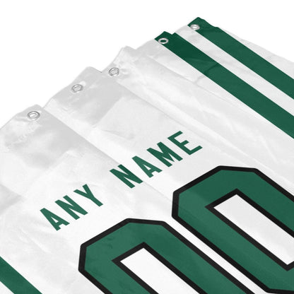 Custom Football New York Jets style personalized shower curtain custom design name and number set of 12 shower curtain hooks Rings