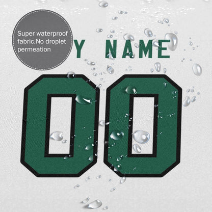 Custom Football New York Jets style personalized shower curtain custom design name and number set of 12 shower curtain hooks Rings