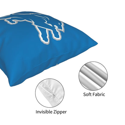 Custom Decorative Football Pillow Case Detroit Lions Blue Pillowcase Personalized Throw Pillow Covers