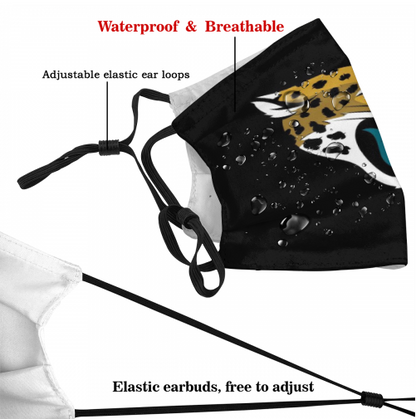 Print Football Personalized Dust Jacksonville Jaguars Face Mask With Filters PM 2.5