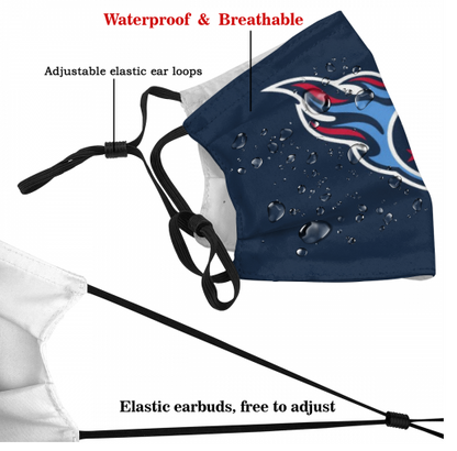 Print Football Personalized Tennessee Titans Adult Dust Mask Navy