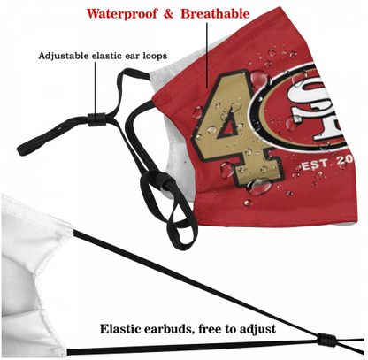 Football San Francisco 49ers Personalized Niner 408 Face Mask With Filter