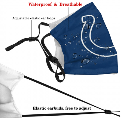 Print Football Personalized Indianapolis Colts Adult Dust Mask With Filters