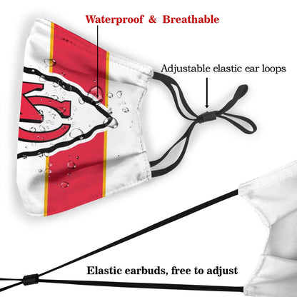 Custom Football Personalized KC.Chief 01-White Dust Face Mask With Filters PM 2.5