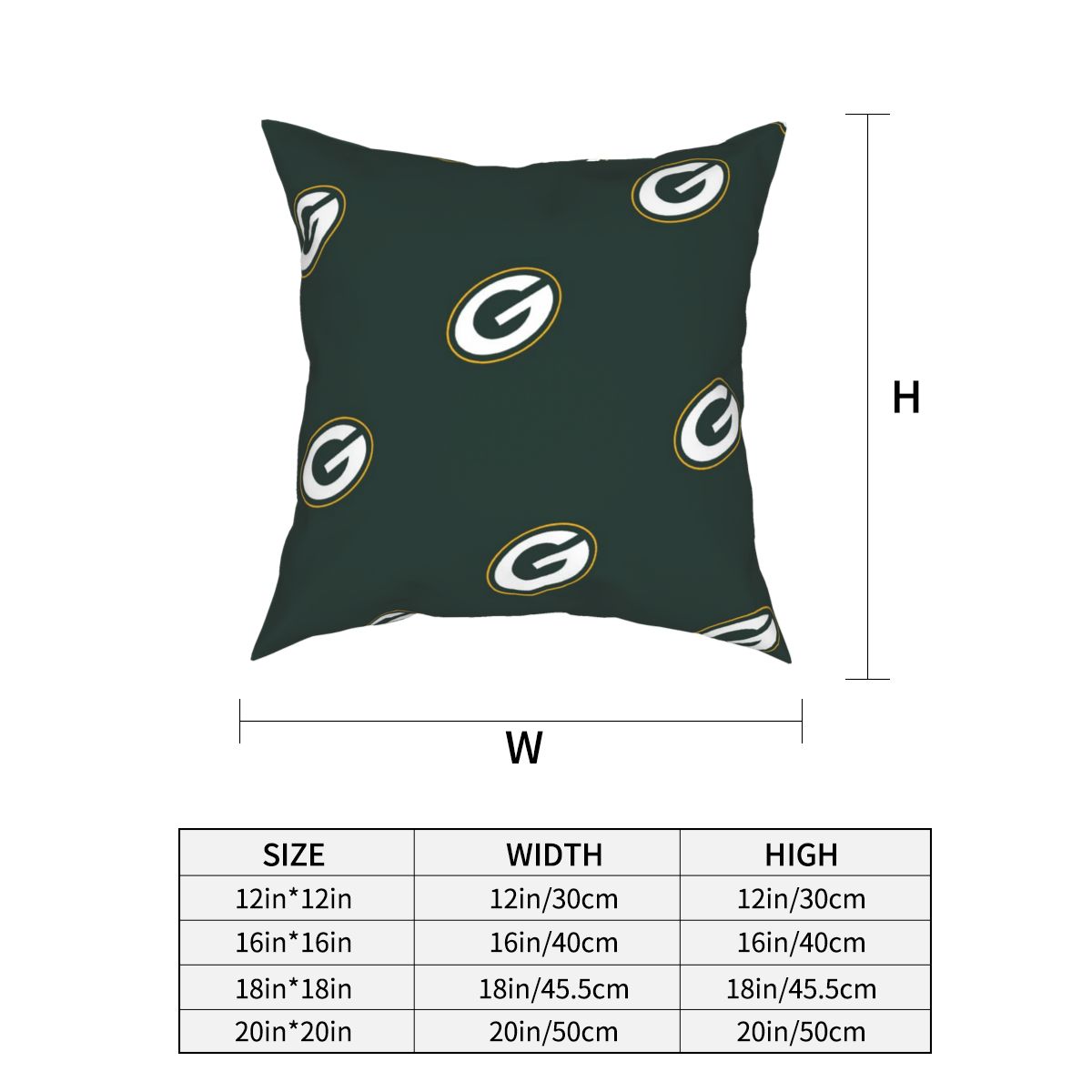 Custom Decorative Football Pillow Case Green Bay Packers Pillowcase Personalized Throw Pillow Covers
