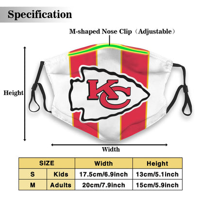 Custom Football Personalized KC.Chief 01-White Dust Face Mask With Filters PM 2.5