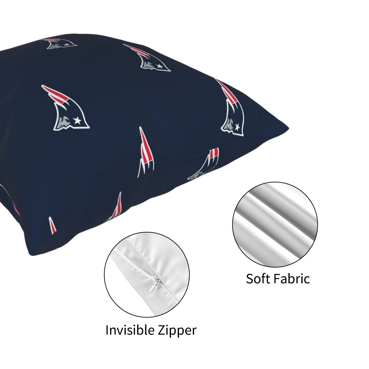Custom Decorative Football Pillow Case New England Patriots Pillowcase Personalized Throw Pillow Covers