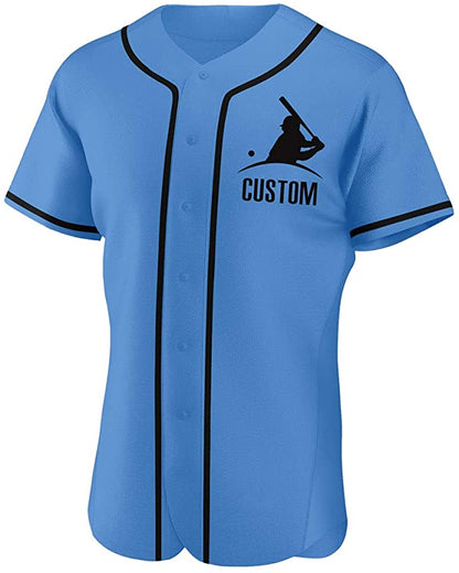 Custom Royal Stitched Baseball Jersey Personalized Button Down Baseball T Shirt
