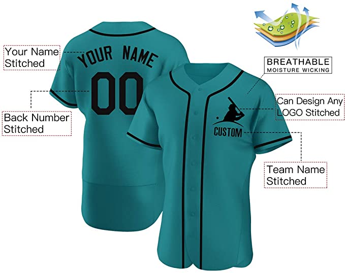 Custom Green Stitched Baseball Jersey Personalized Button Down Baseball T Shirt