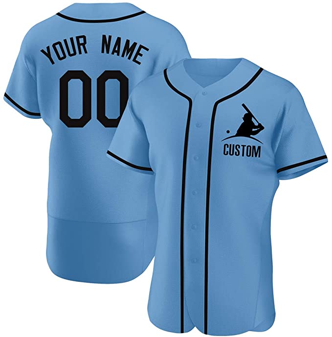 Custom Royal Stitched Baseball Jersey Personalized Button Down Baseball T Shirt