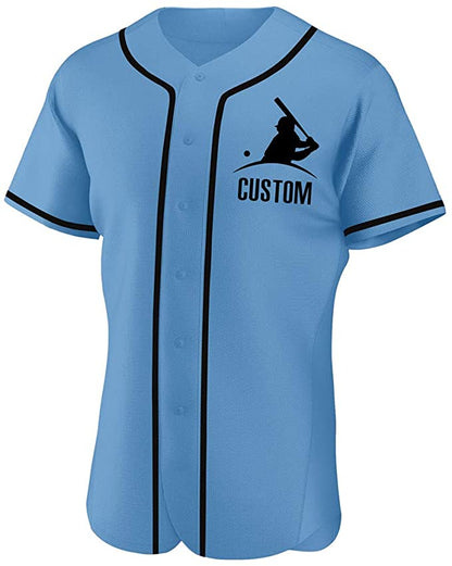 Custom Royal Stitched Baseball Jersey Personalized Button Down Baseball T Shirt