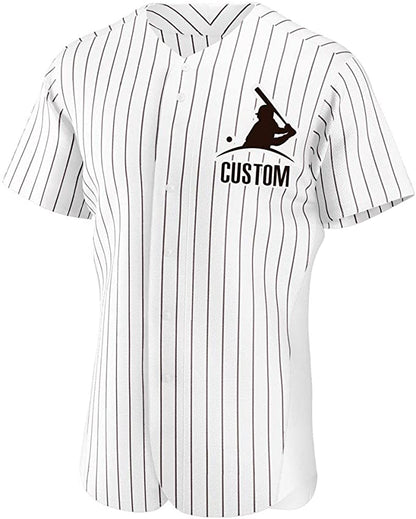 Custom White Stitched Baseball Jersey Personalized Button Down Baseball T Shirt