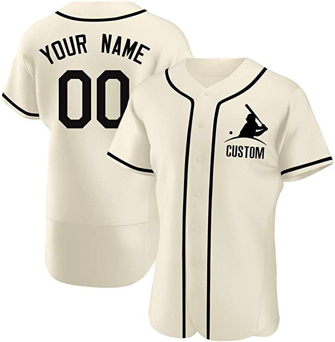 Custom White Stitched Baseball Jersey Personalized Button Down Baseball T Shirt