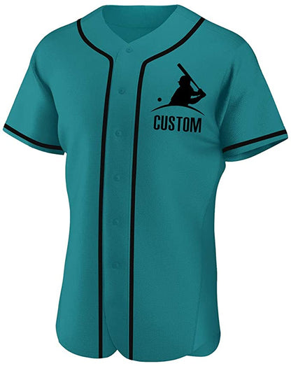 Custom Green Stitched Baseball Jersey Personalized Button Down Baseball T Shirt