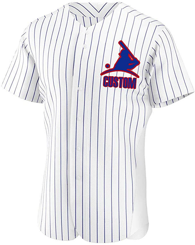 Custom White Stitched Baseball Jersey Personalized Button Down Baseball T Shirt