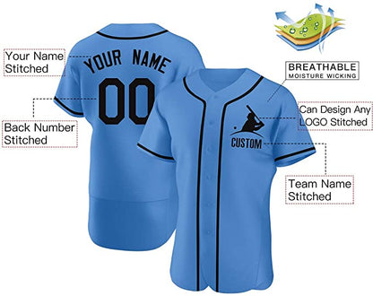 Custom Royal Stitched Baseball Jersey Personalized Button Down Baseball T Shirt