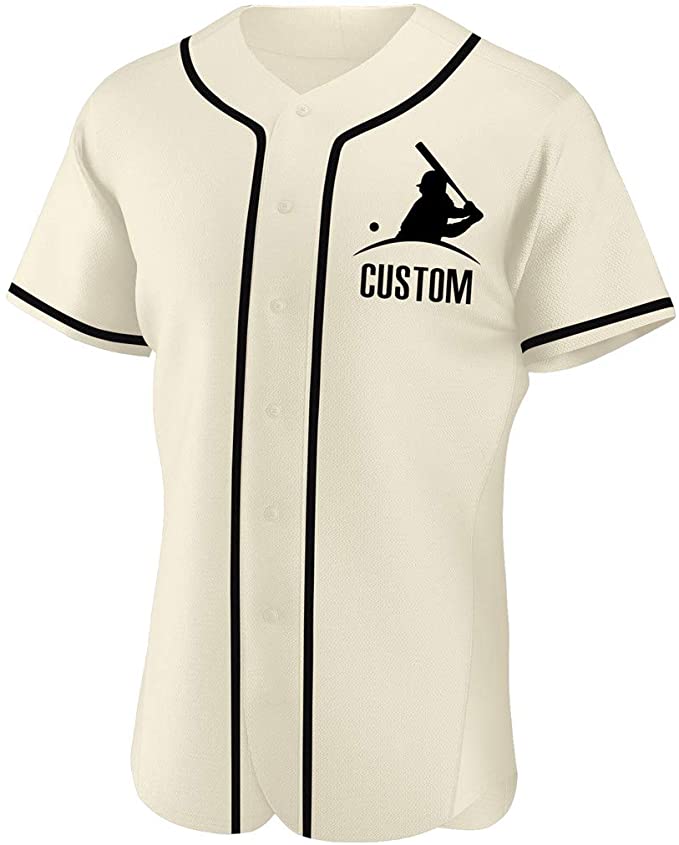 Custom White Stitched Baseball Jersey Personalized Button Down Baseball T Shirt