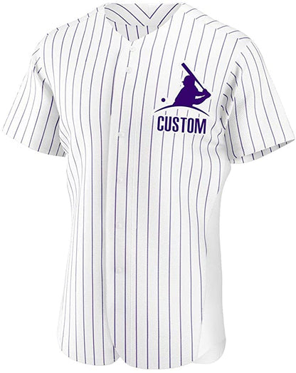 Custom White Stitched Baseball Jersey Personalized Button Down Baseball T Shirt