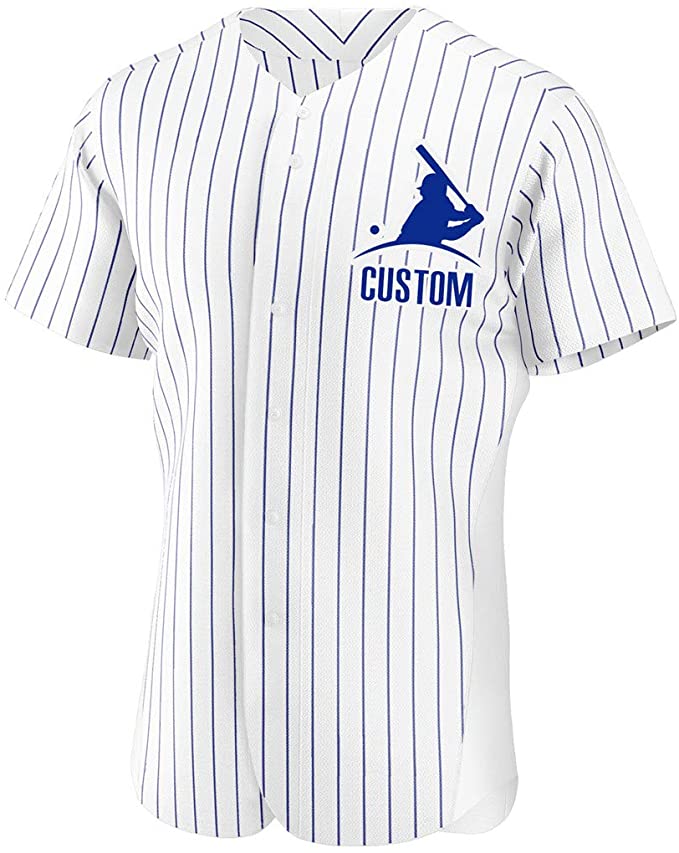 Custom White Stitched Baseball Jersey Personalized Button Down Baseball T Shirt
