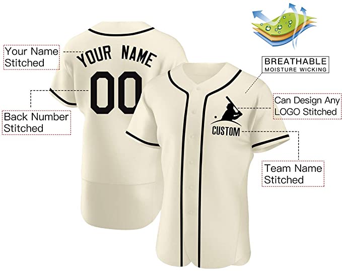 Custom White Stitched Baseball Jersey Personalized Button Down Baseball T Shirt