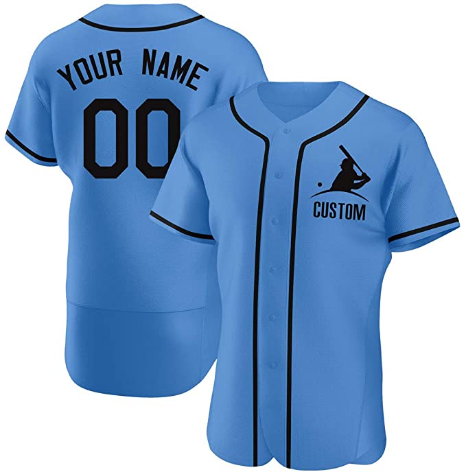 Custom Royal Stitched Baseball Jersey Personalized Button Down Baseball T Shirt